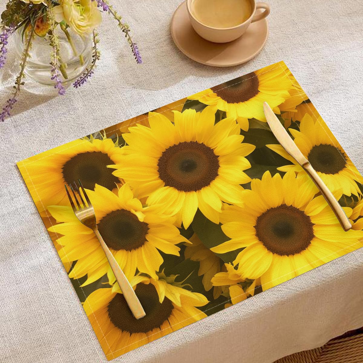 Sets de table d'été tournesol pour embellir vos repas de fête