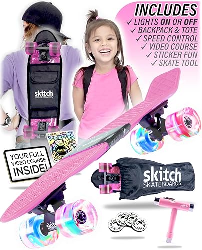 Miniatura 39 de SKITCH Patinetas para niños, adolescentes y adultos Juego de regalo de patineta premium para principiantes y profesionales completo con mini tabla