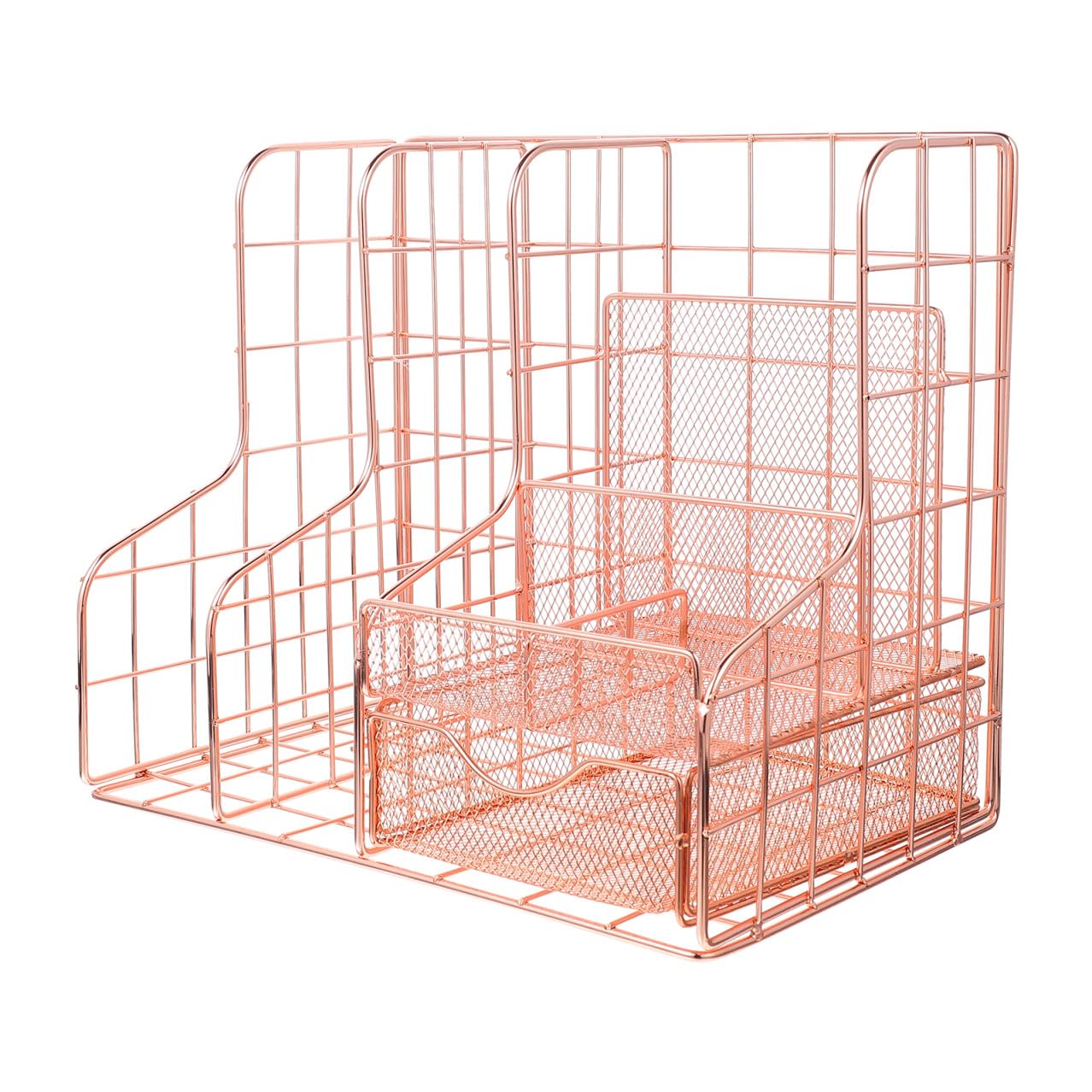 Cabilock 1 Pc Estante De Almacenamiento De Oficina Organizador De Papelería De Escritorio Estante De Almacenamiento De Escritorio Alumno Hierro Forjado Chapado En Oro Rosa Mesa De Trabajo