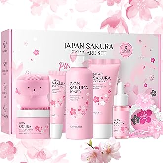 – Luxury Sakura Skin Care Set, Pamper Gifts for Women, 8PCS Best Gifts for Teen Girls - Cleanser,Toner,Serum,Eye Cream,Face Cream - Teenage Girls Gifts, Birthday & Christmas Gifts for Teenage Girls