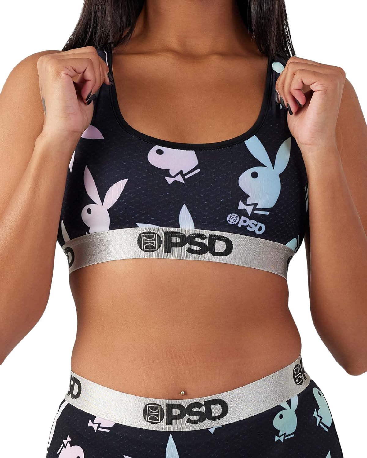 PSD Women's Playboy Glow Racerback Sports Bra for Women, Comfortable Exercise Bras for Women, Ideal for Yoga and Gym Workouts