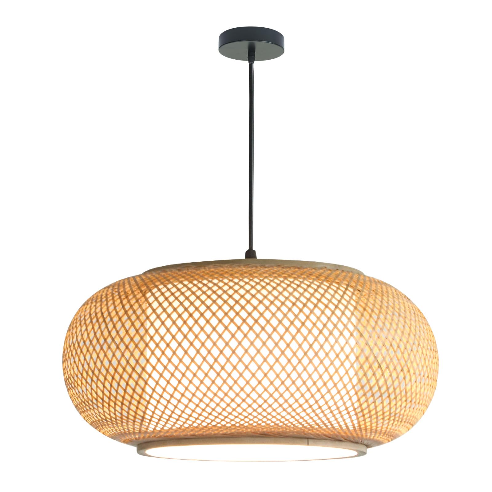 Bamboo Light Dining room light japanese Pendant Light Country style Ceiling Hanging Light Beige Bohemian Antique Lantern Applicable for Kitchen Island