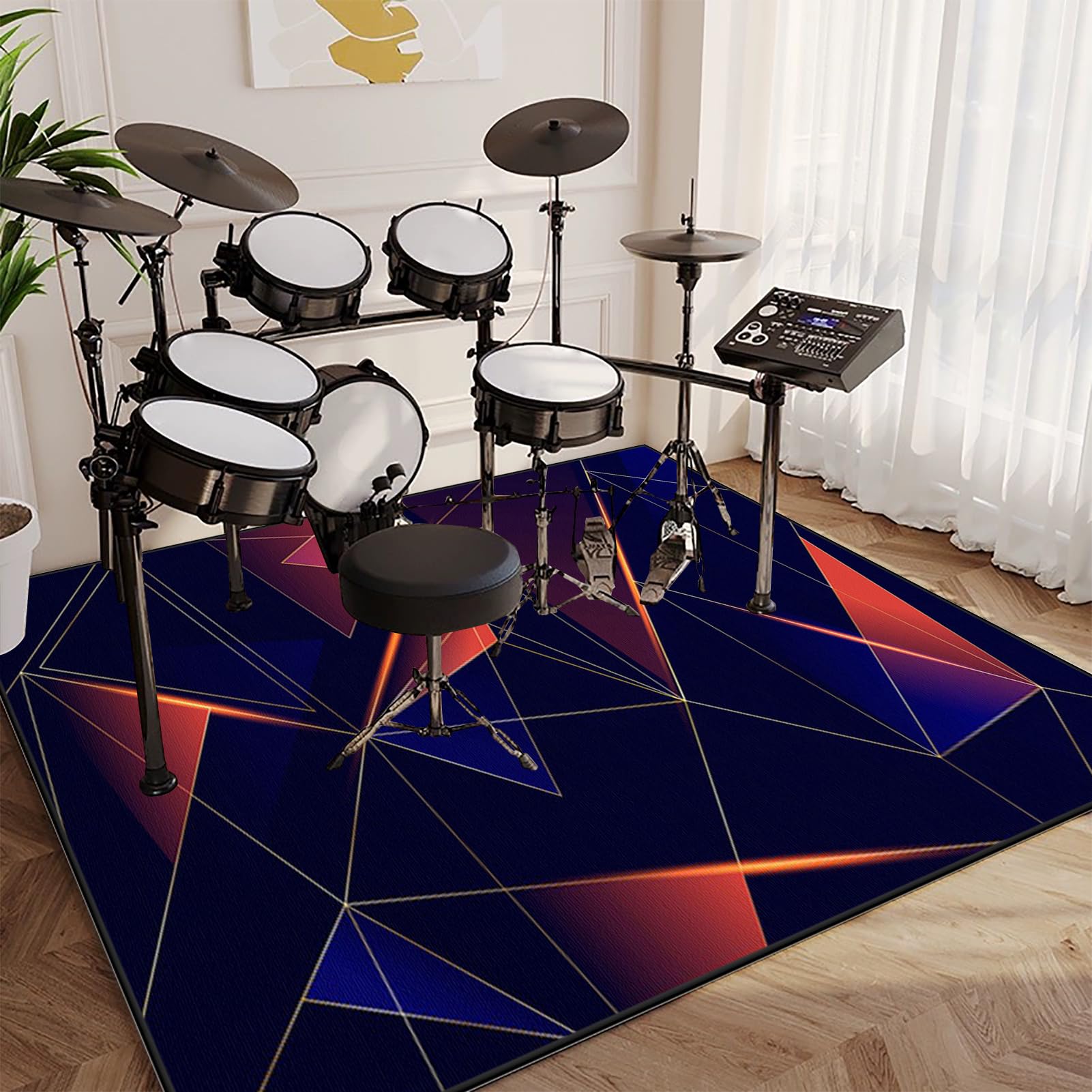 Mata perkusyjna - dźwiękoszczelna mata bębnowa - akustyczna mata perkusyjna - profesjonalna prostokątna mata jazzowa do dużych skarbów i innych instrumentów muzycznych 140 x 100 cm