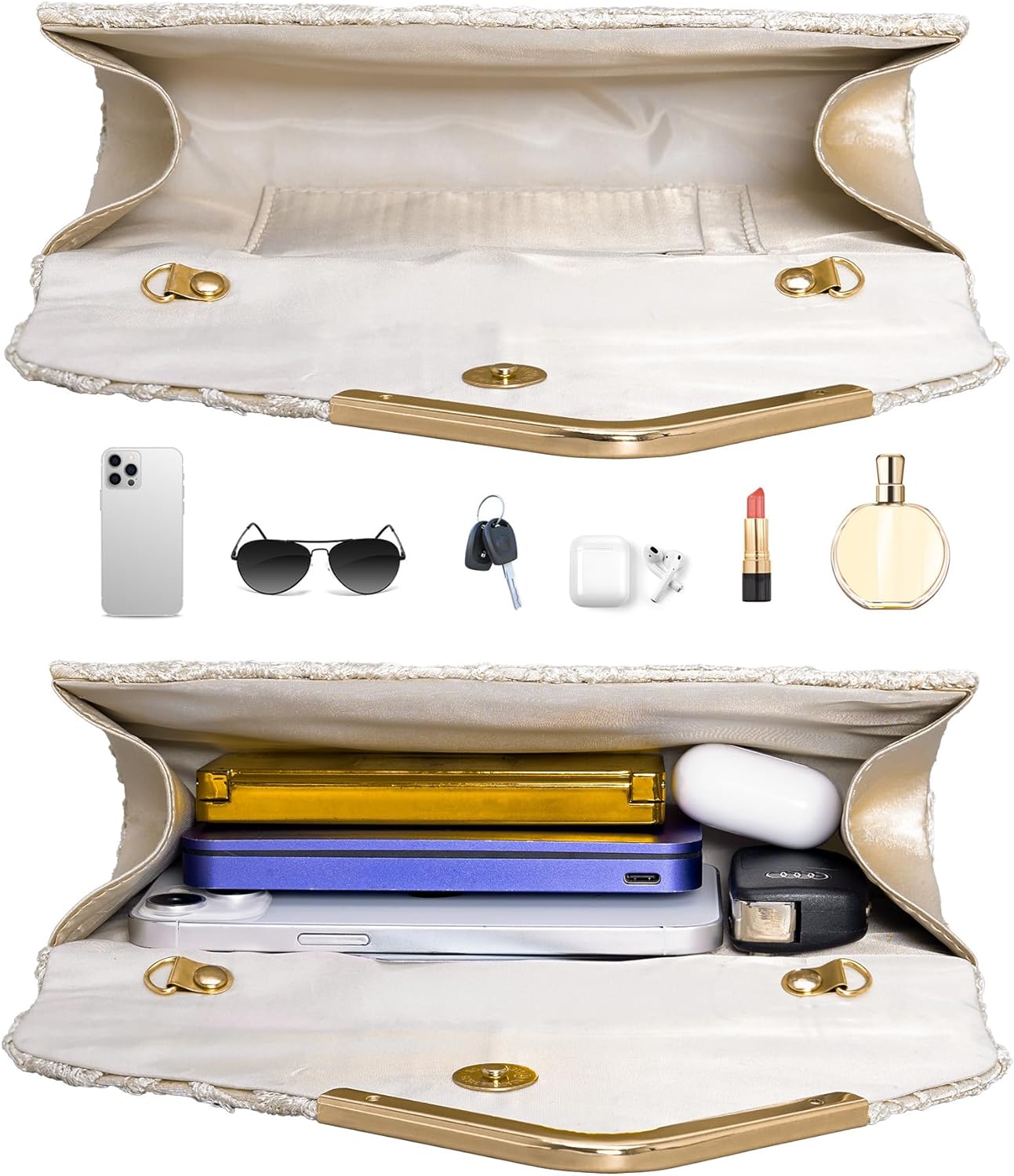 Larcenciel Clutch Purses for Women, Shiny Sequin Envelope Clutch Evening Bag with Chain, Fashion Sparkly Party Prom Purse - Image 6