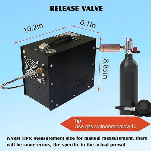 Miniatura 4 de Compresor de aire PCP 4500Psi30Mpa bomba de aire libre de aguaaceite Riflepistola Paintball latas alimentadas 12 V CC110 V CA para uso doméstico con