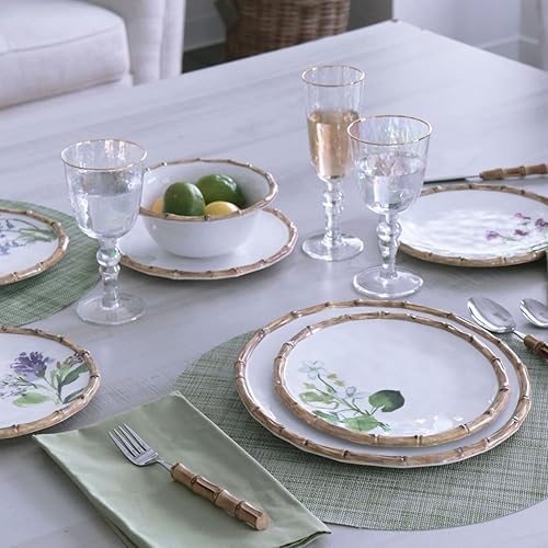 Miniatura 3 de Beatriz Ball VIDA - Juego de 4 platos de ensalada florales de bambú (blanco y multicolor)