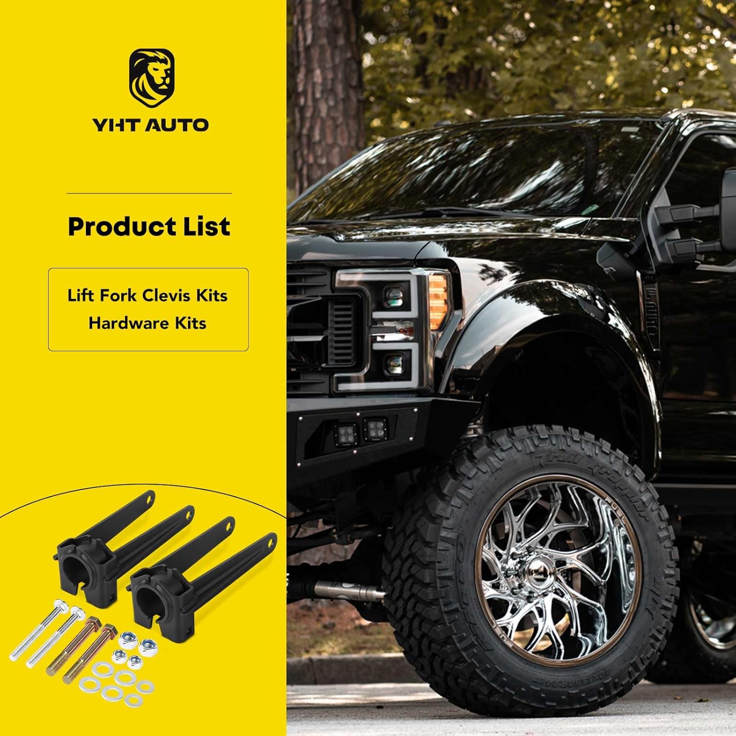 YHTAUTO 3.5 inch Front Leveling Lift Kit Compatible with Jeep Grand Cherokee WK Series 2005-2010, Steel Lift Fork Clevis Kit Suspension Leveling Kit Set of 2