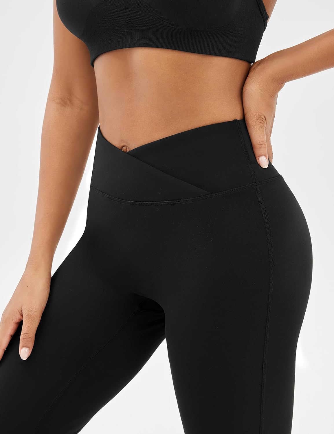 EUYZOU Yoga Pants Women High Waist Casual Soft Crossover Straight Leg Bottoms Leggings