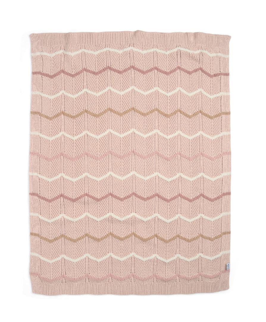Mamas & Papas Knitted Blanket - Pink Wave