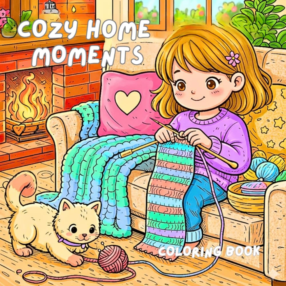 Cozy Home Moments Coloring Book (Cozy coloring by SpiritedFoxStudio)