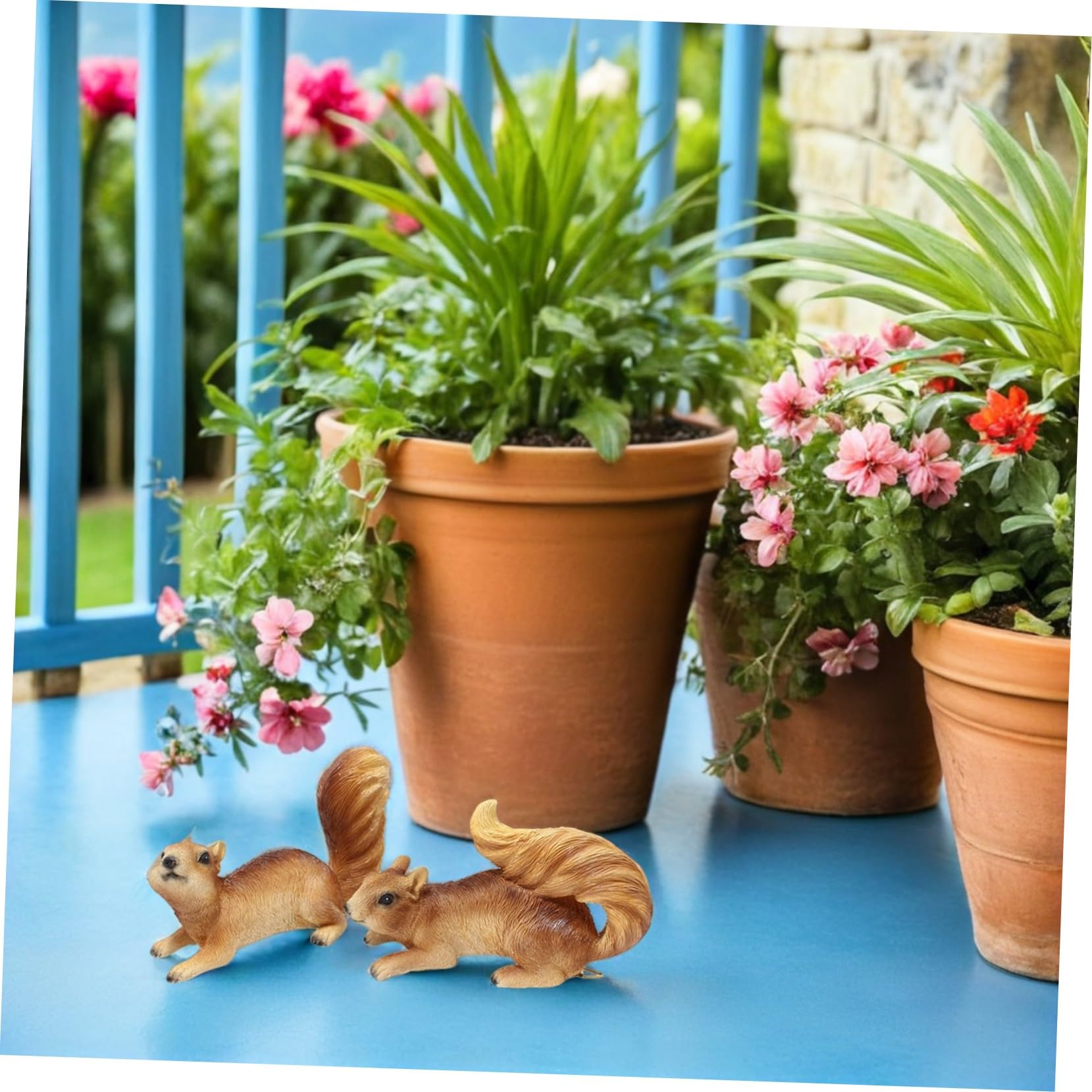 Toyvian 4 Szt Symulowana Dekoracja Wiewiórki Symulacja Dekoracji Wiewiórki Figurka Zabawna Wiewiórka Ozdoby Z Żywicy Dekoracje Zwierząt Do Ogrodu Figurka Z
