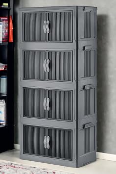 Arsimo Multi-Purpose Disassembled Kitchen Living Room Bathroom Kitchen Organizer Cabinet with Stackable Cover (Anthracite)