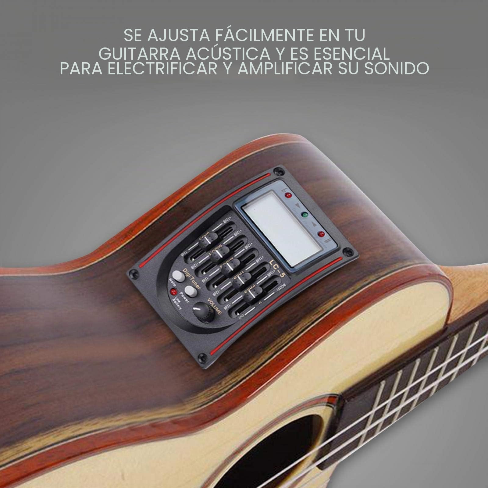 Ecualizador de preamplificador de guitarra acústica LCD de 5 bandas profesional para amantes de la música. Para los entusiastas de la guitarra
