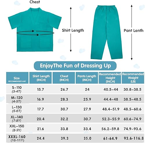 Miniatura 2 de RioRand Disfraz de médico para niños, enfermeras con accesorios, disfraz de Navidad para niños y niñas de 3 a 11 años