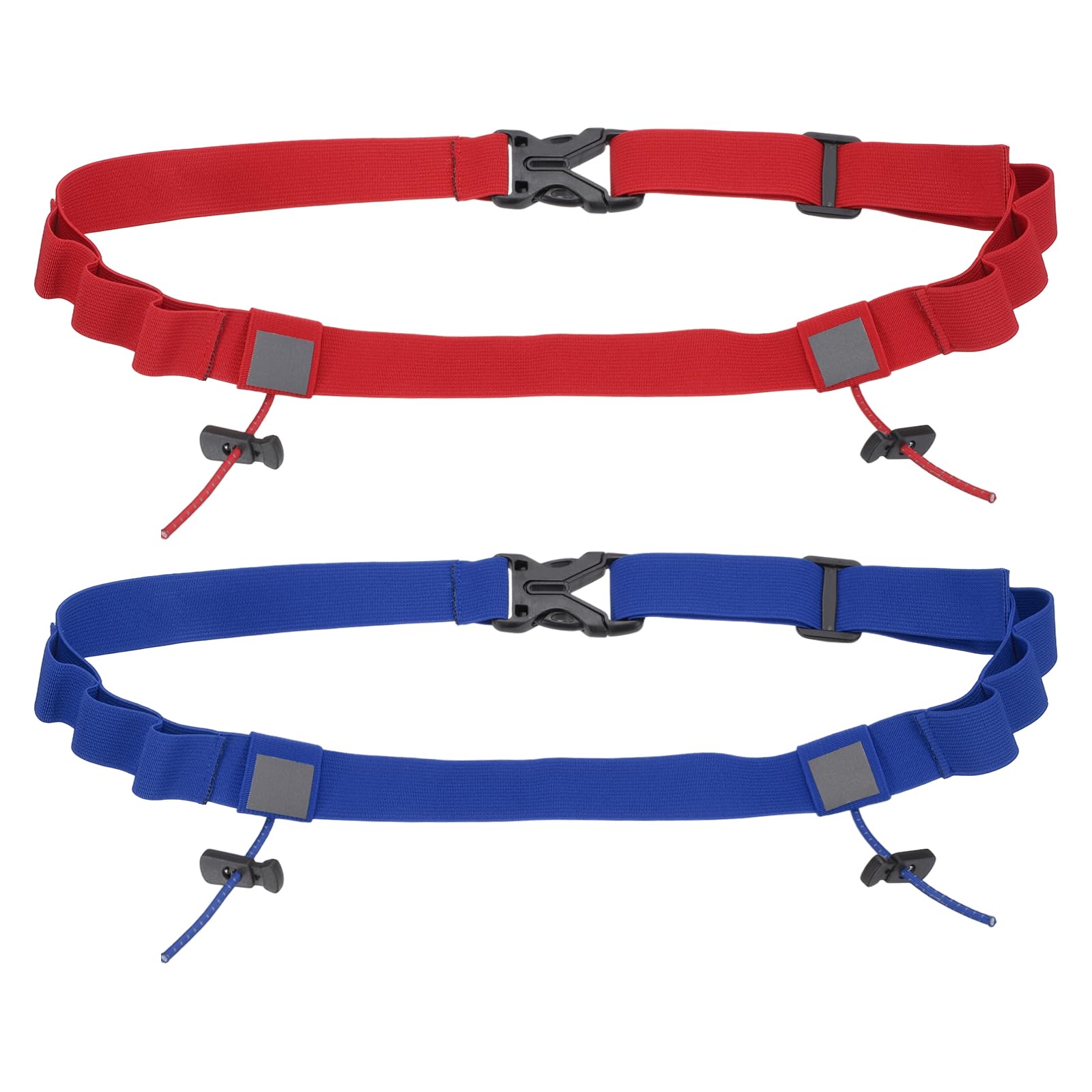 YELARXI Race Number Belt, Elastic Comfortable Running Belts with 6 Energy Gel Loops, Sport Race Bib Holder 2 Pcs & Red/Blue-Fitting for (Running/Triathlon/Marathon/Cycling) — image 1