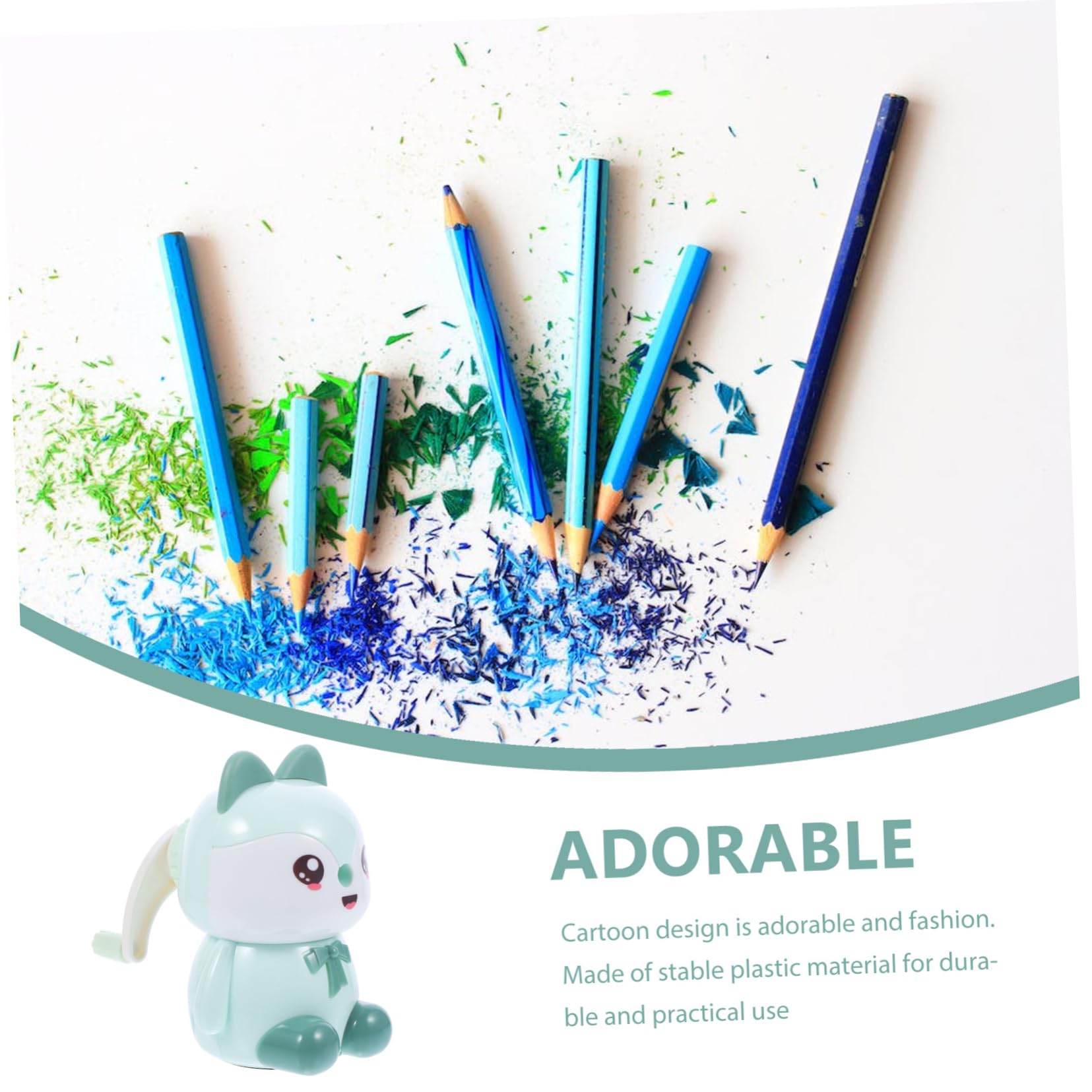 Gadpiparty 5 Stück Bleistiftspitzer werkzeug Mini-Anspitzer für Bleistifte Schüler kleine manuelle Schulmaterial für ein Mädchen Handspitzer Plastik Green