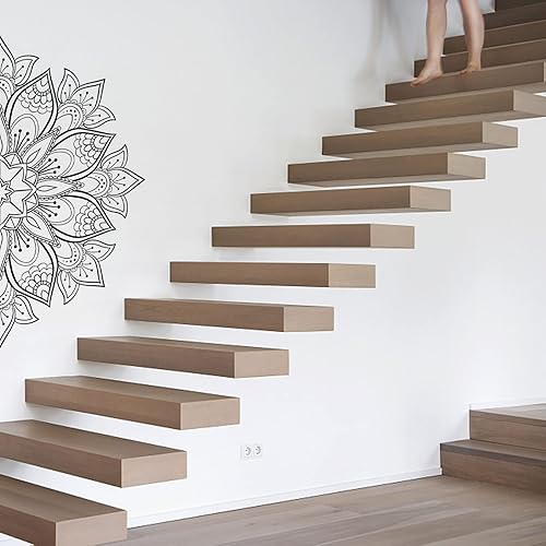 Miniatura 3 de Calcomanía de pared con diseño de mandala para dormitorio, decoración de pared de mandala extraíble, para meditación, yoga, estudio, sala de arte,