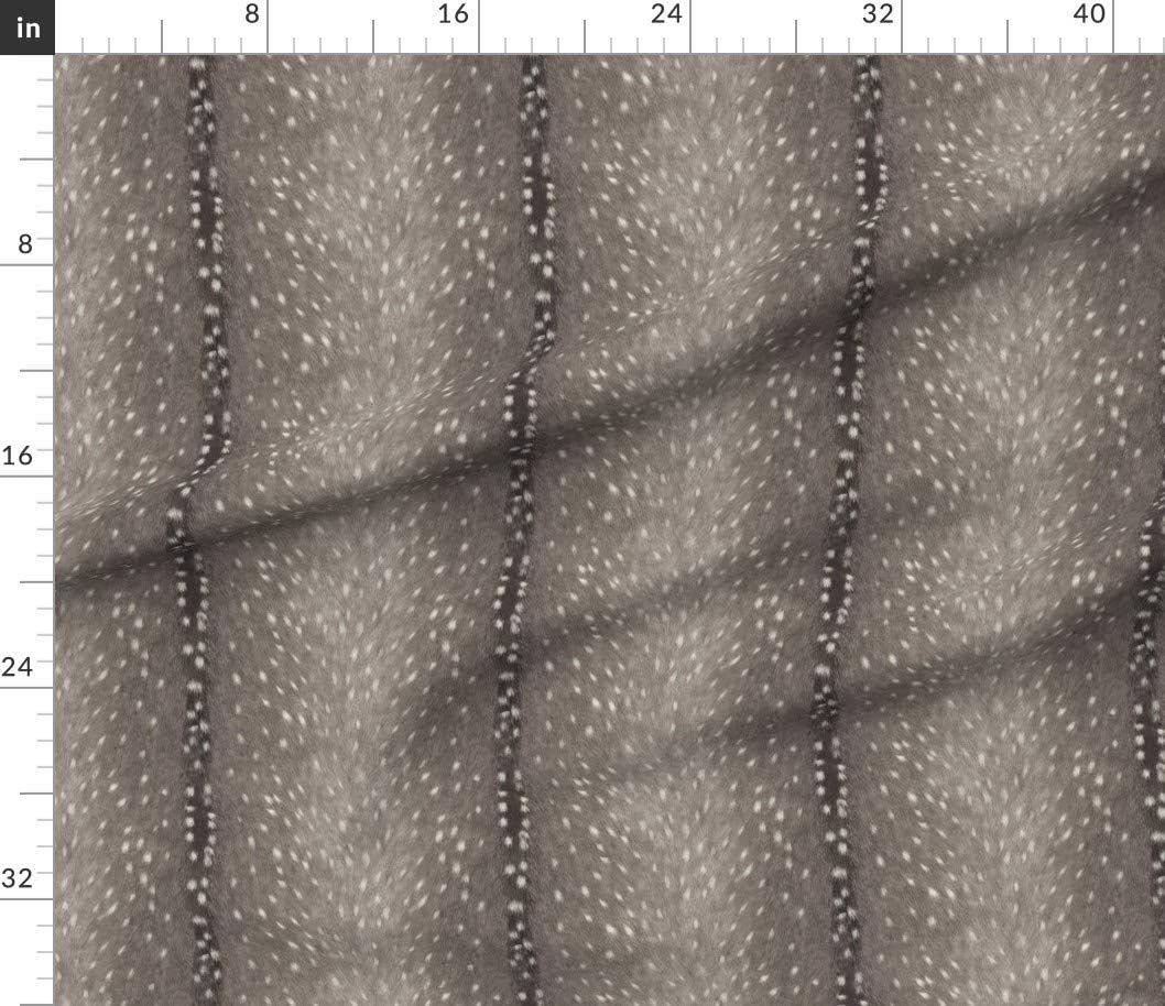 Spoonflower Fabric - Deer Hide Skin Animal Gray Fawn Spots Woodland Neutral Dots Look Printed on Petal Signature Cotton Fabric by The Yard - Sewing Quilting Apparel Crafts Decor