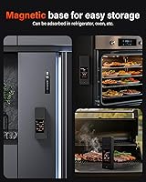 Vista 7 de Termómetro inalámbrico para carne con Bluetooth y aplicación, pantalla táctil, alarma audible, 2 sondas, alcance de 800 pies y base recargable