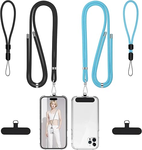 Miniatura 17 de takyu Cordón para teléfono celular, correa ajustable para el cuello y 2 correas de muñeca para teléfono con parches de sujeción para teléfono
