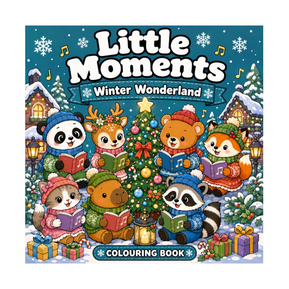 Little Moments: Winter Wonderland: A Cute Cottagecore Coloring Book for Adults and Kids Featuring Snowy Days, Cozy Activities, Woodland Friends, and Relaxing Winter Scenes