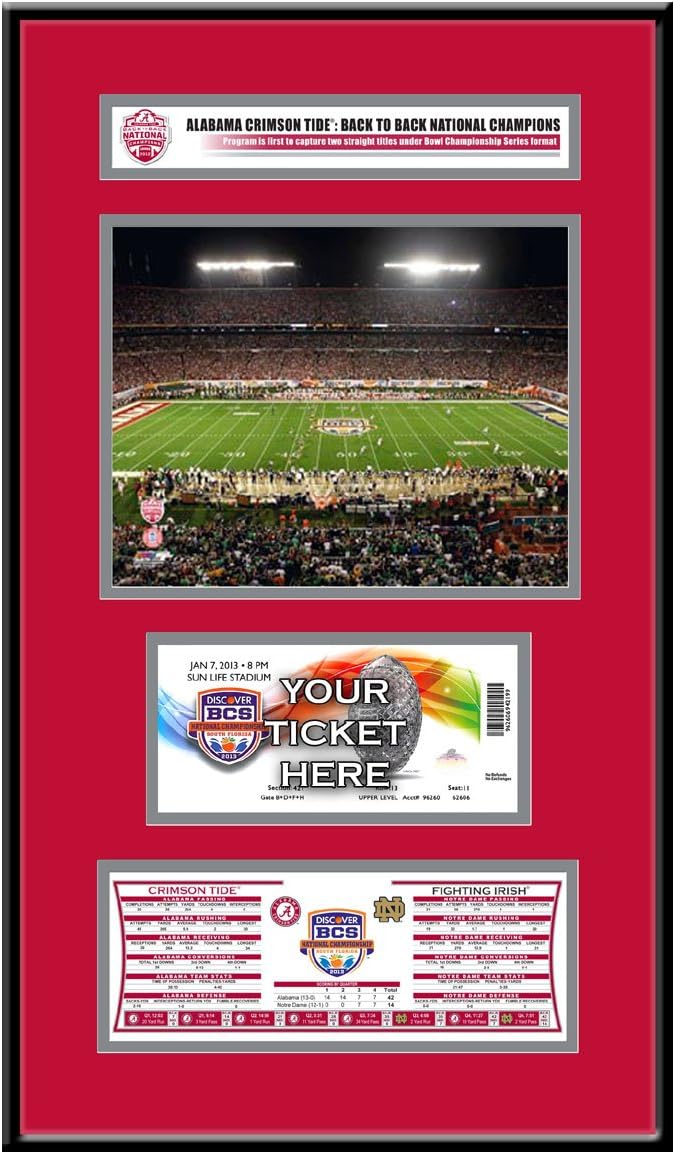 NCAA Alabama Crimson Tide BCS Champions My Junior Ticket Frame