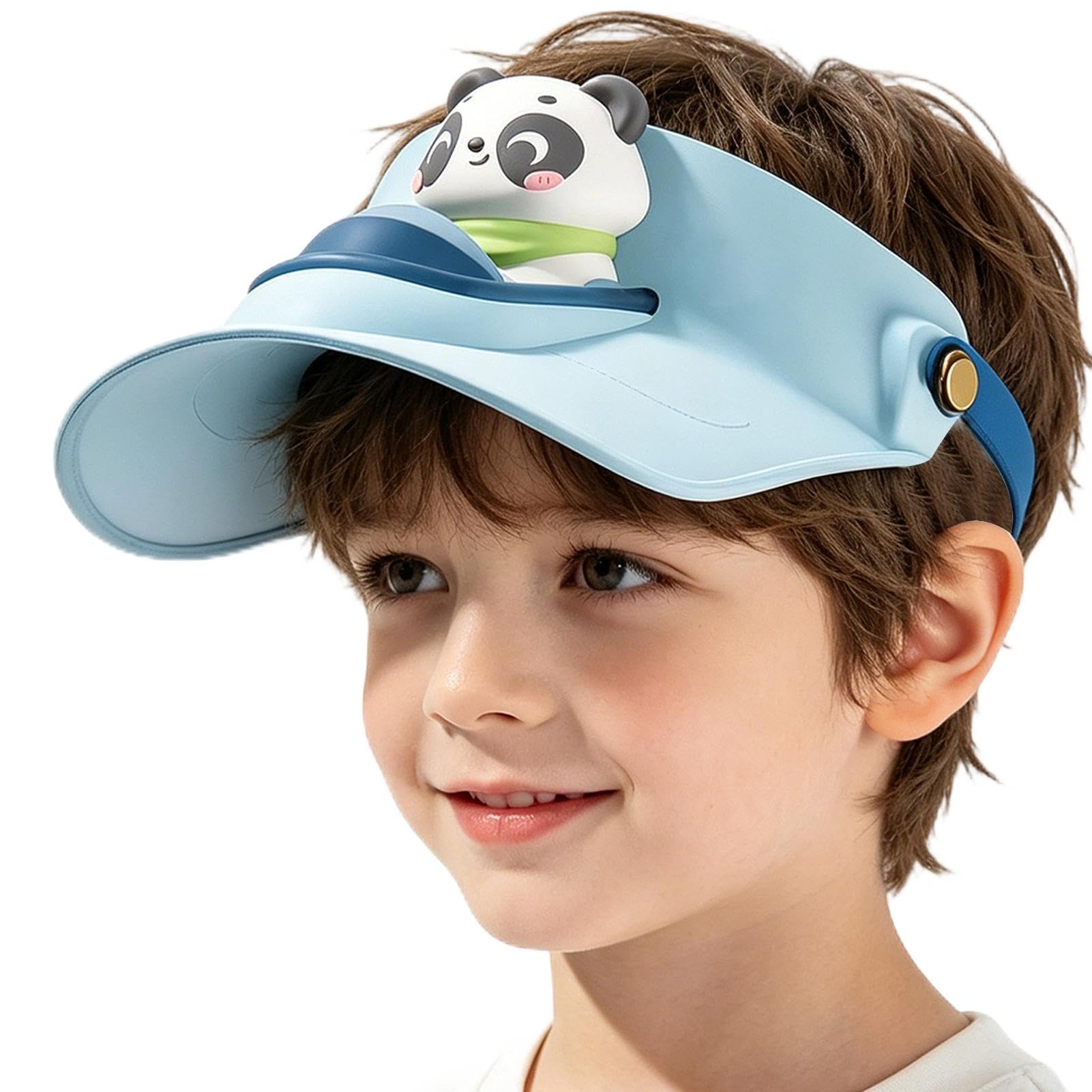 Gorra parasol para niños con ventilador – Sombrero visera parasol – Gorra de refrigeración transpirable de tesa ancha – Sombreros de verano portátiles para niños niñas Deportes de playa y
