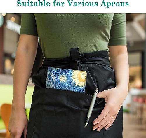 Miniatura 4 de Libreta organizadora para meseros Fintie con bolsillo con cremallera, de piel sintética para restaurante, tarjetero para presentadores de cheques