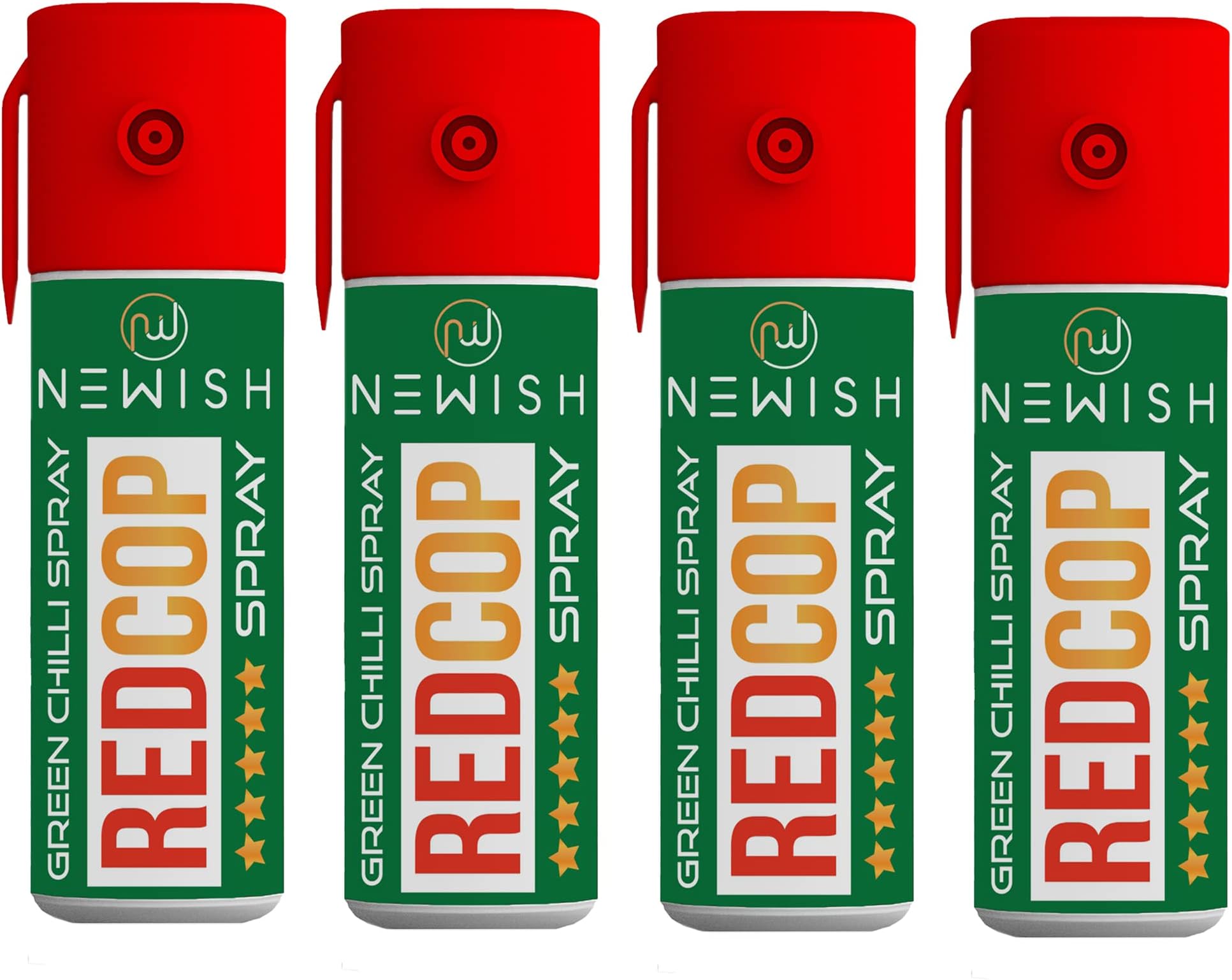 Newish Green Chilli Self Defence Pepper Spray for Women Safety - 55ml (Pack of - 4)