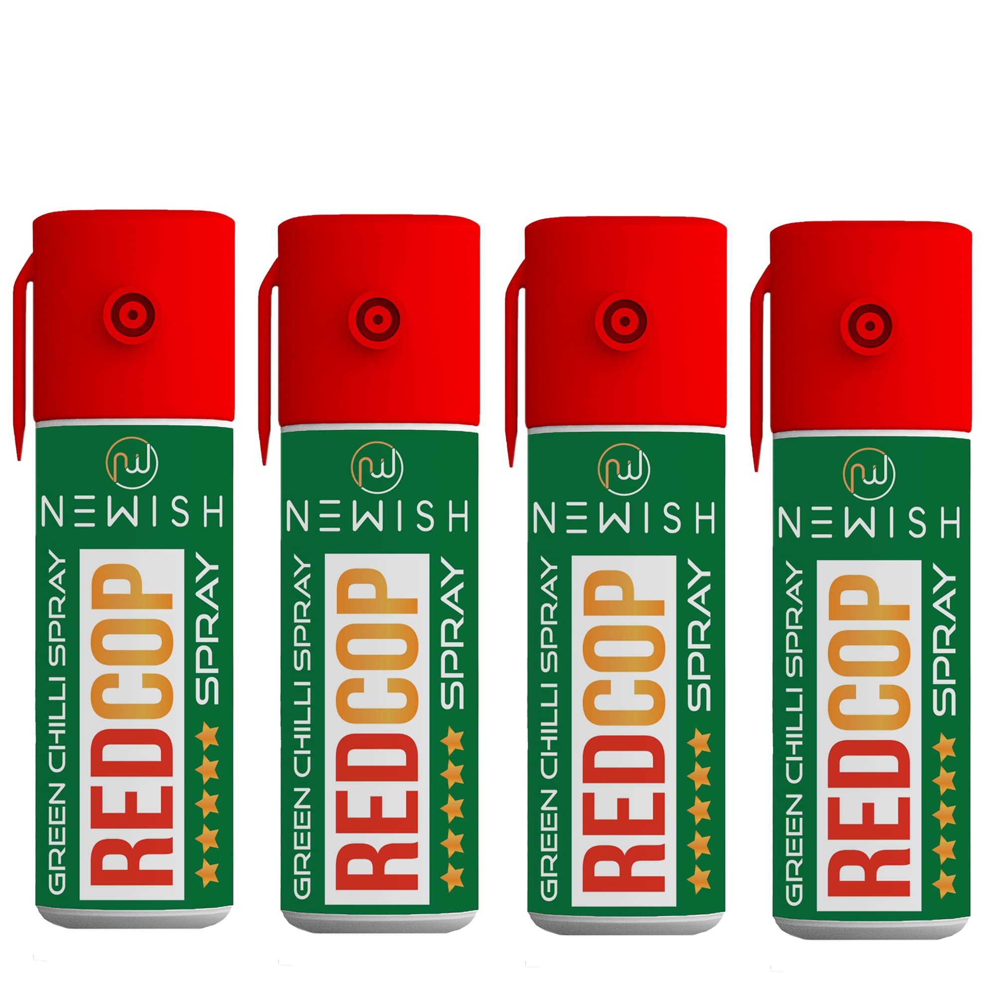 Newish Green Chilli Self Defence Pepper Spray for Women Safety - 55ml (Pack of - 4)