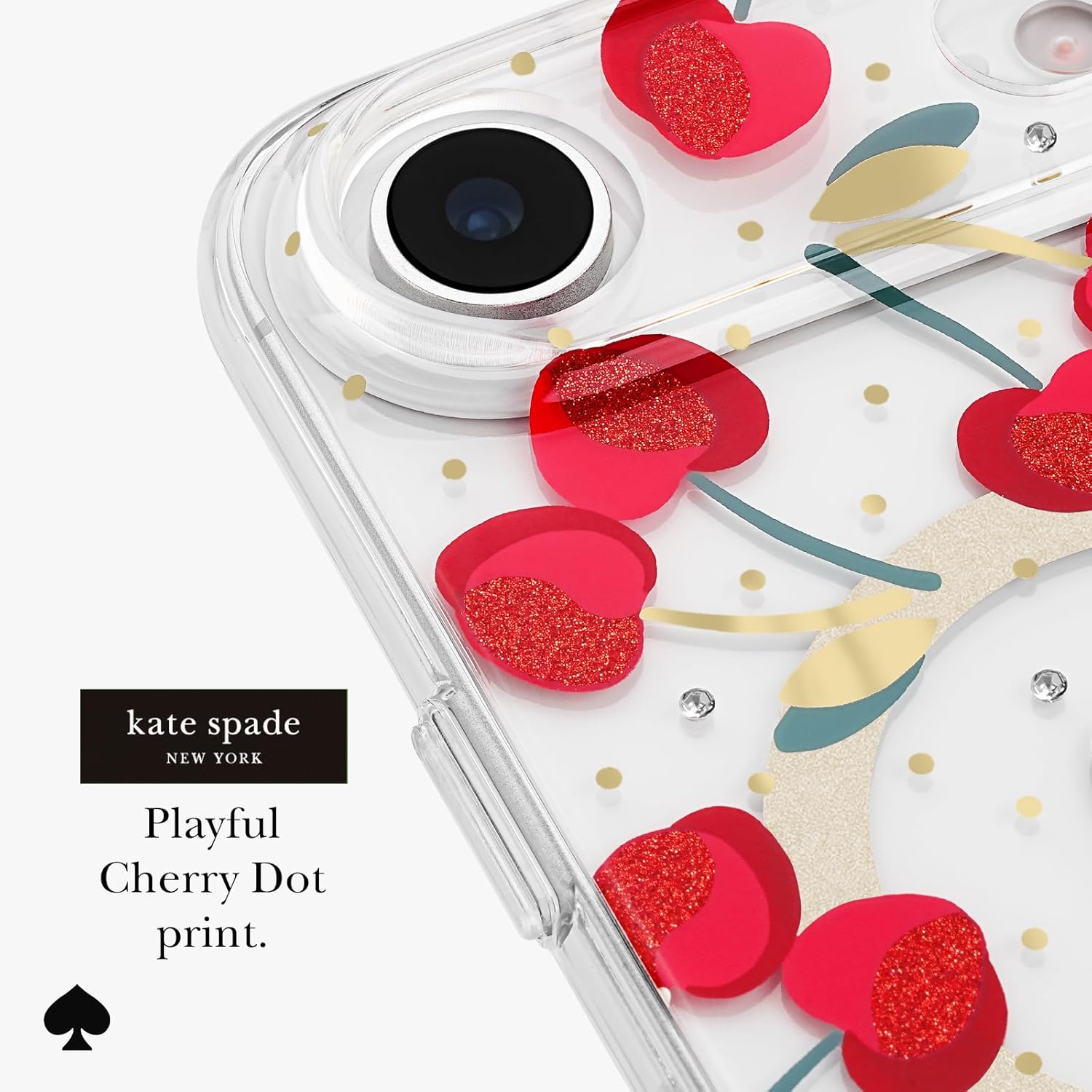 kate spade new york iPhone Air Case - Compatible with MagSafe - Designer Phone Case - Cherry Dot Gems