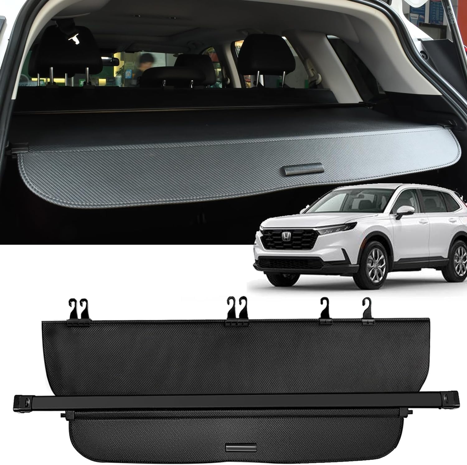 GZSH Cargo Cover for Honda CRV 2023 2024 Retractable Cargo Cover with Extra Flaps