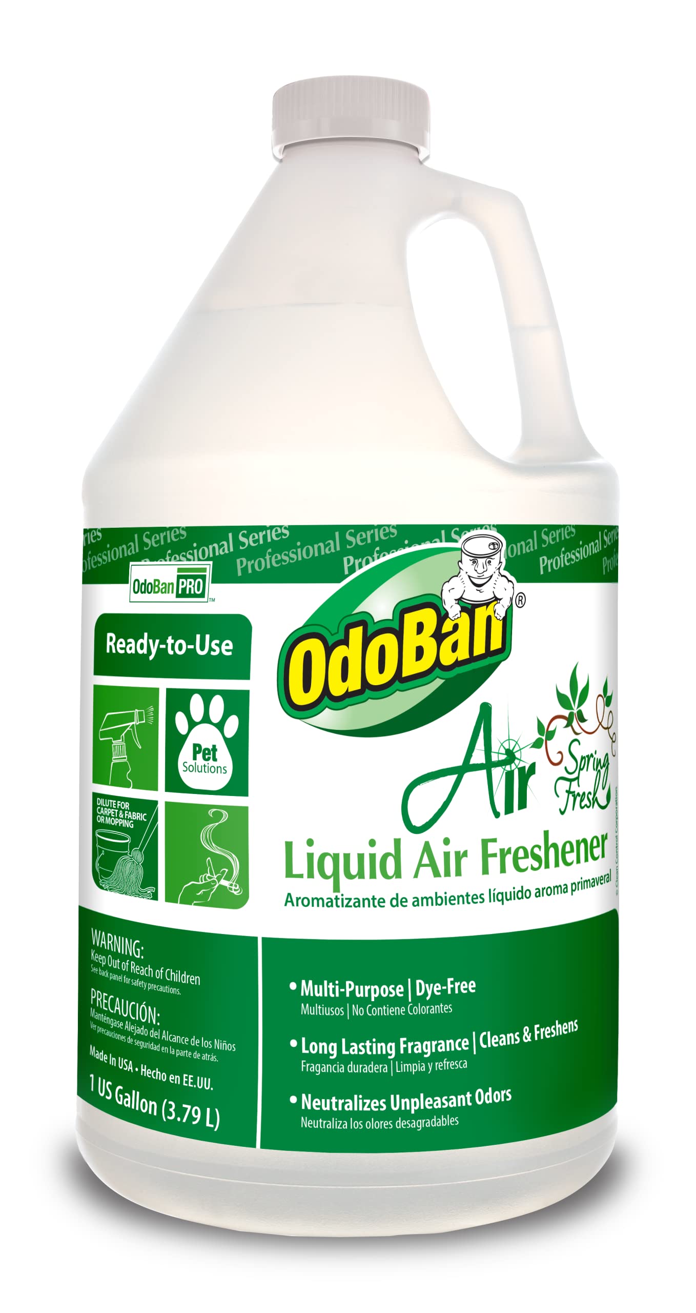 OdoBan 977462-G RTU Air Spring Fresh Liquid Air Freshener, 1 Gallon Bottle