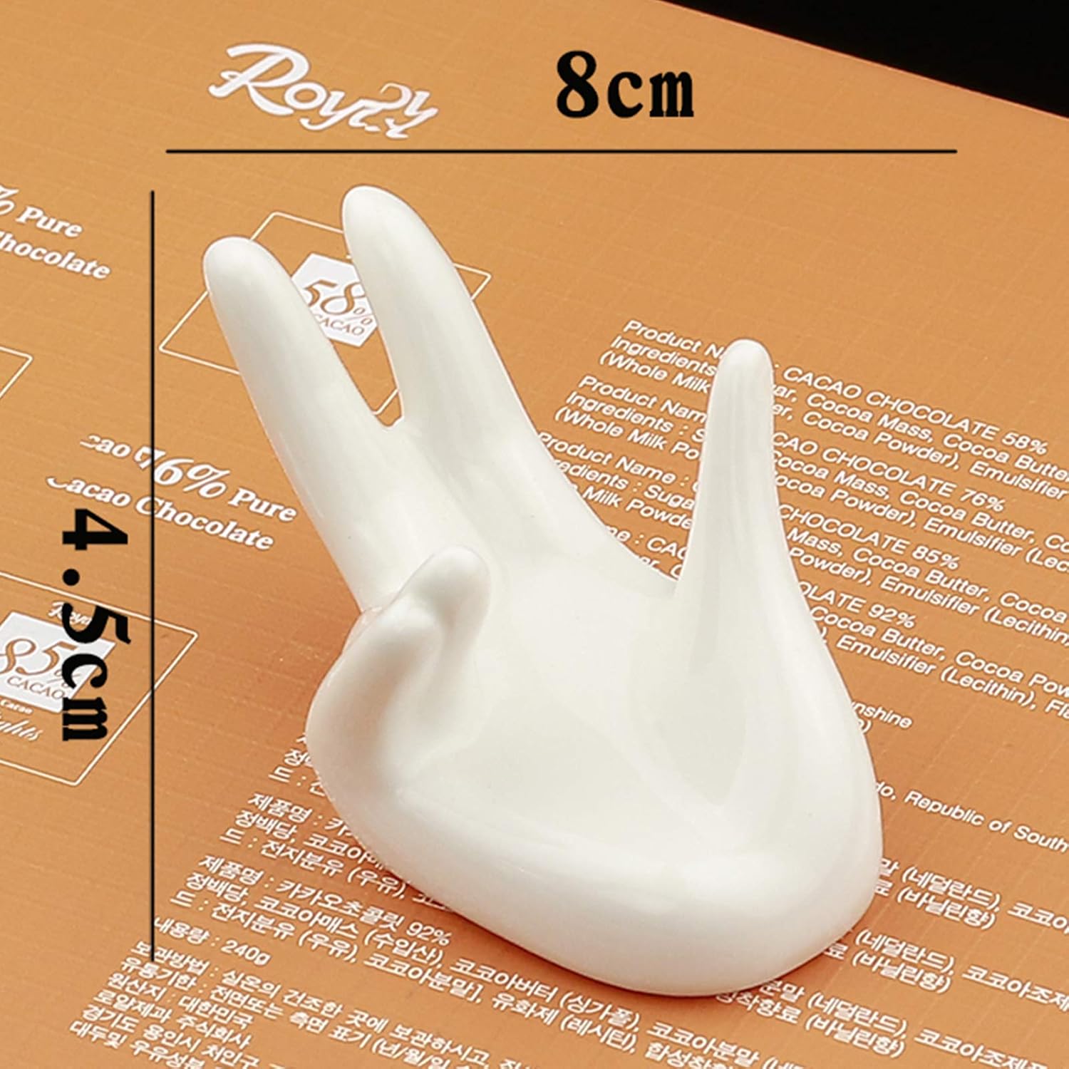 Egg Cup Set White Funny Made of Porcelain with Hand Shape for Home, Kitchen and Restaurant, 8 x 4.5 cm,Set of 6 ()