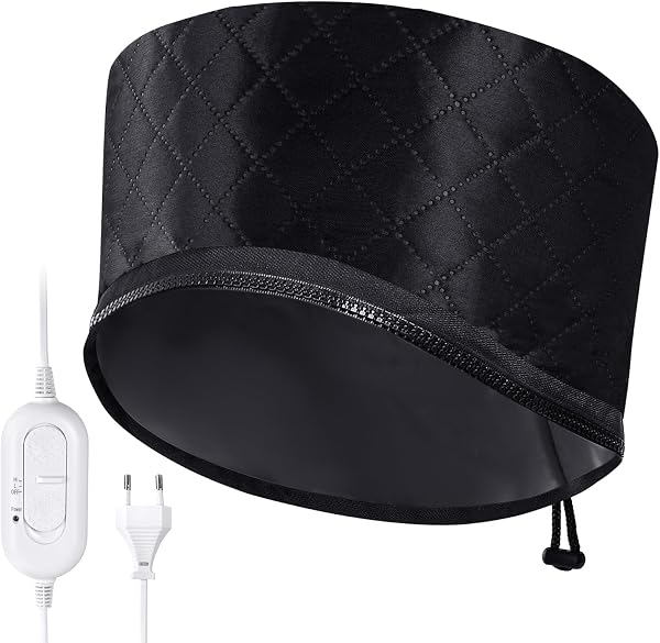 LOPHE Gorro Eléctrico para el Cabello, Gorro Calor Pelo Termico 2 modos de temperatura, Gorra de vapor para el cabello Calienta Uniformemente, Eléctrico Gorro Termico Peluqueria(Negro) - 1