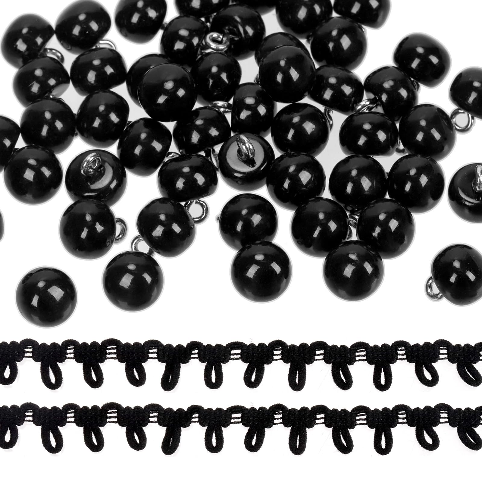 Sharplace 50 Stück Perlmutt-Knöpfe – 10 Mm, Halbrund Für DIY, Nähen & Basteln