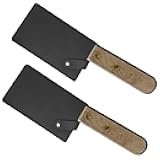 PATIKIL PU Leather Knife Meat Cleaver Sheath, 2Pack Waterproof Chef Knife Guards Wide Knife Protector Cleaver Cover for Home Kitchen, Black
