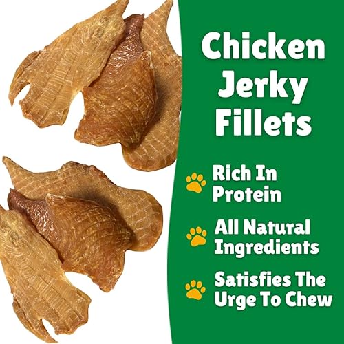 Miniatura 7 de Lucky Premium Treats Filetes de carne seca de pollo - Golosinas de pollo para perros hechas con pechuga de pollo deshidratada magra en rodajas (7