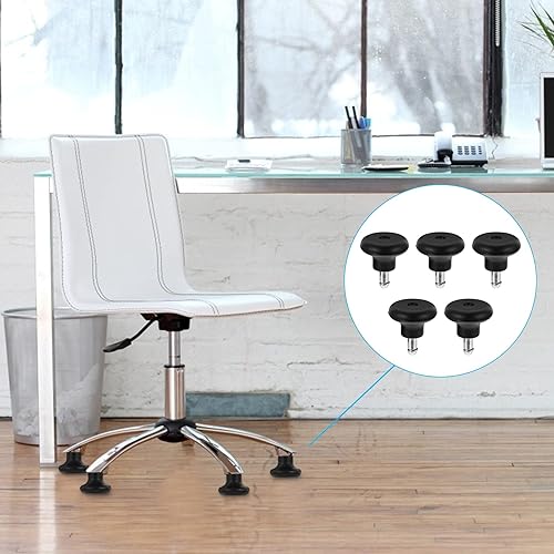 Miniatura 4 de NUOBESTY 5 ruedas para silla de oficina, ruedas de goma para silla de repuesto, ruedas para silla de silla, ruedas giratorias para ruedas fijas para