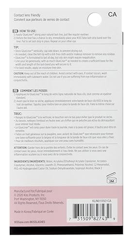 Miniatura 2 de KISS Lash GLUEliner - Pegamento negro para pestañas postizas, 0.0 fl oz (0.02 onzas líquidas) cada uno, paquete de 3