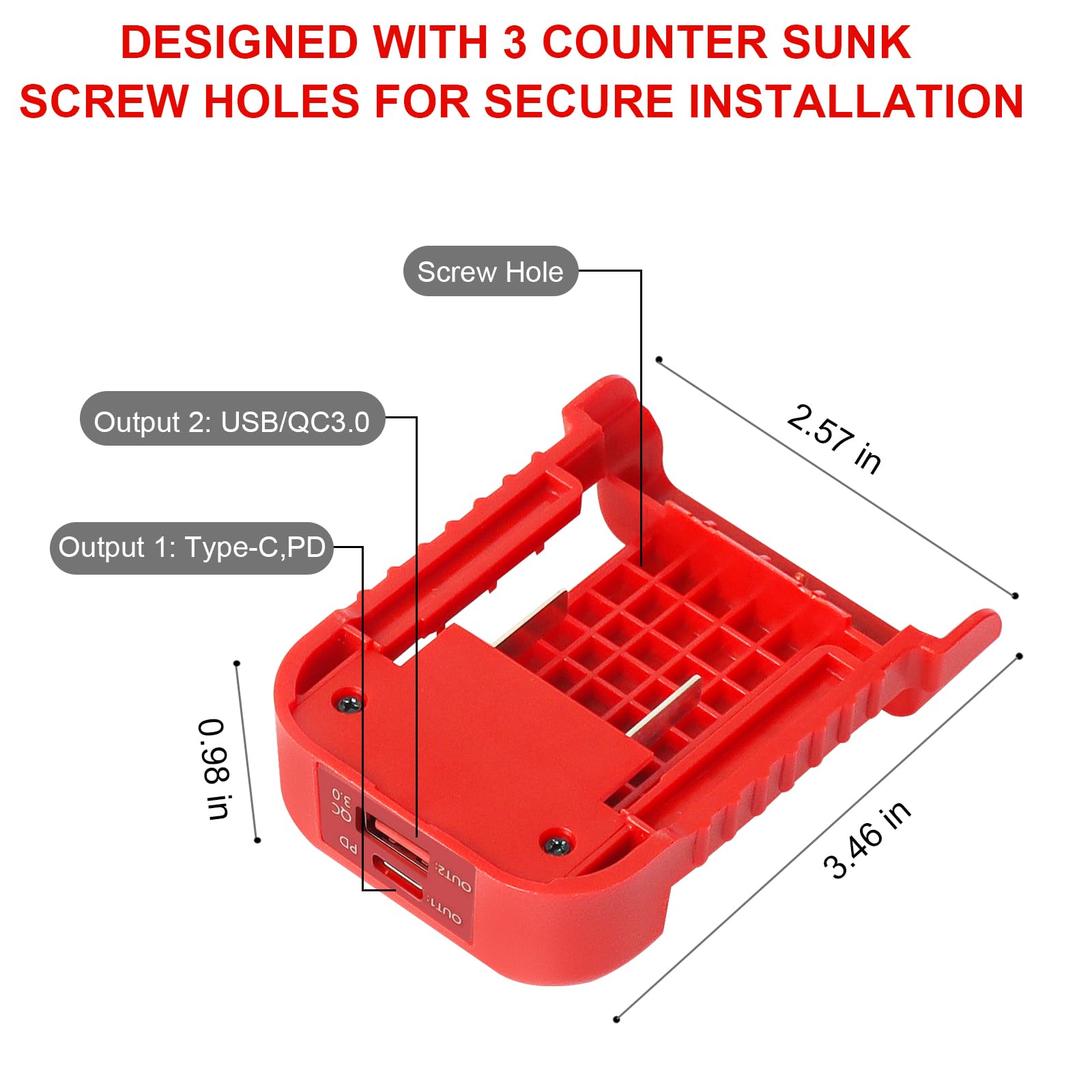 Adaptateur De Batterie Portable Pour Einhell Power X Change, Ceinture De Batterie 18V, Sortie USB Et Type-C, Charge Rapide, OZITO, Eddie Ion