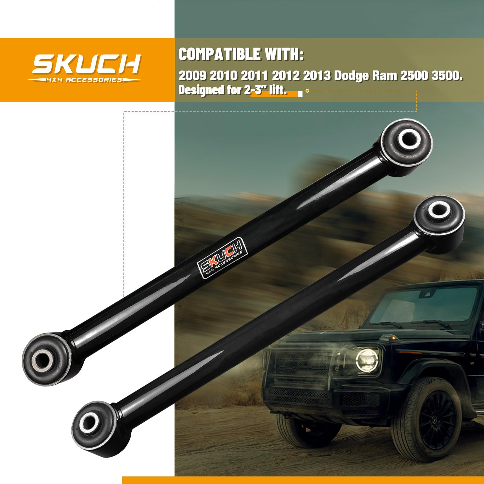 Front Upper & Lower Control Arms 2-3� Lift for 2009-2013 Dodge Ram 2500 3500, 4PCS Tubular Suspension Kits Adjustable Control Arms w/Ball Joint