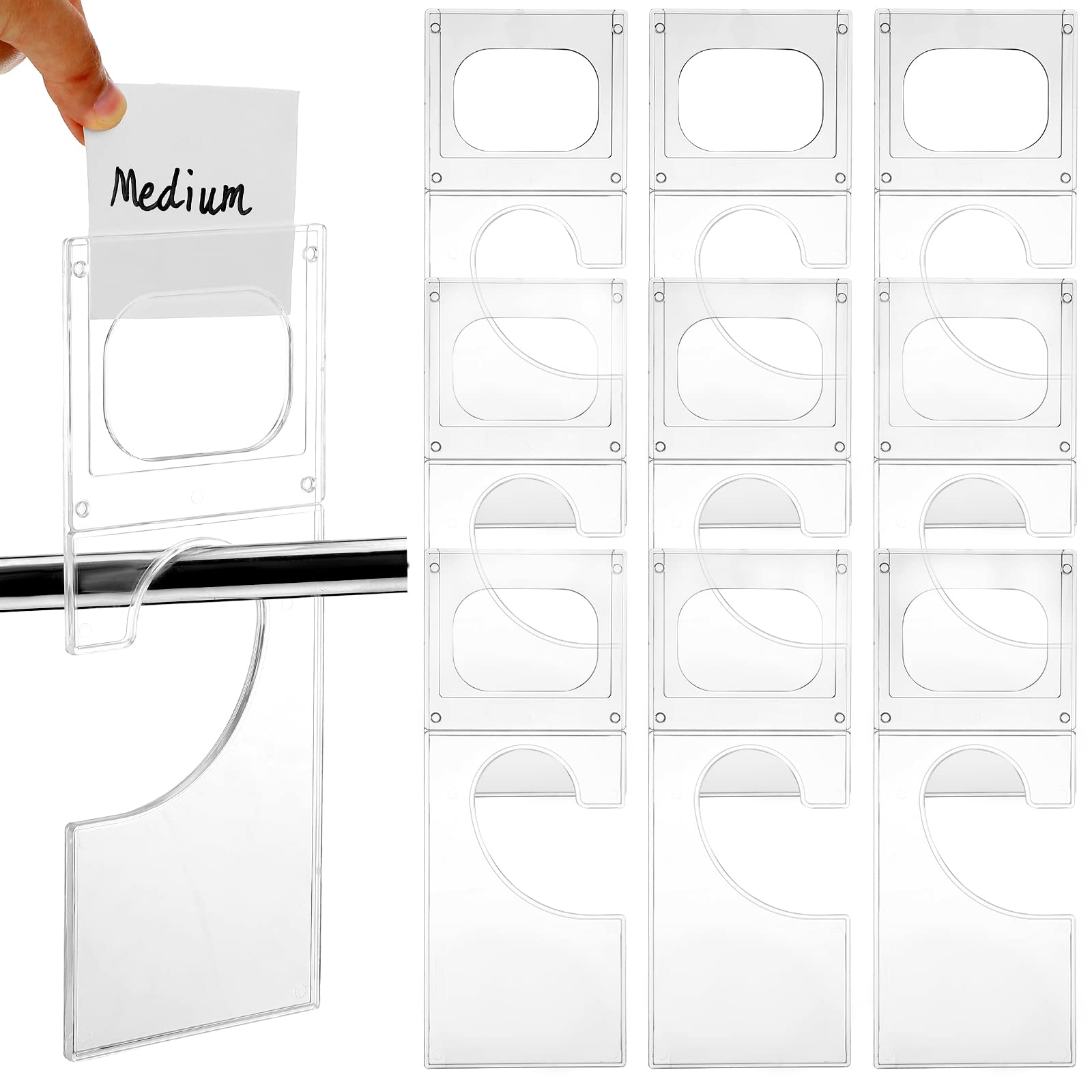 KathflyPlastic Closet Dividers (10 Pack), Transparent, Rectangle, Organize Clothes