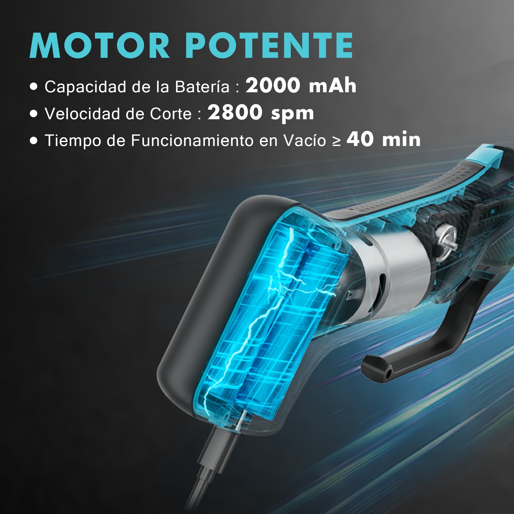 DURATECH 12V Coltello Elettrico da Cucina Senza Fili, Coltello Sfilettare Pesce con Lame da 20cm e 25cm, Batteria Integrata 2000mAh, Type-C, Blocco di Sicurezza,Ideali per Pescatori, Chef
