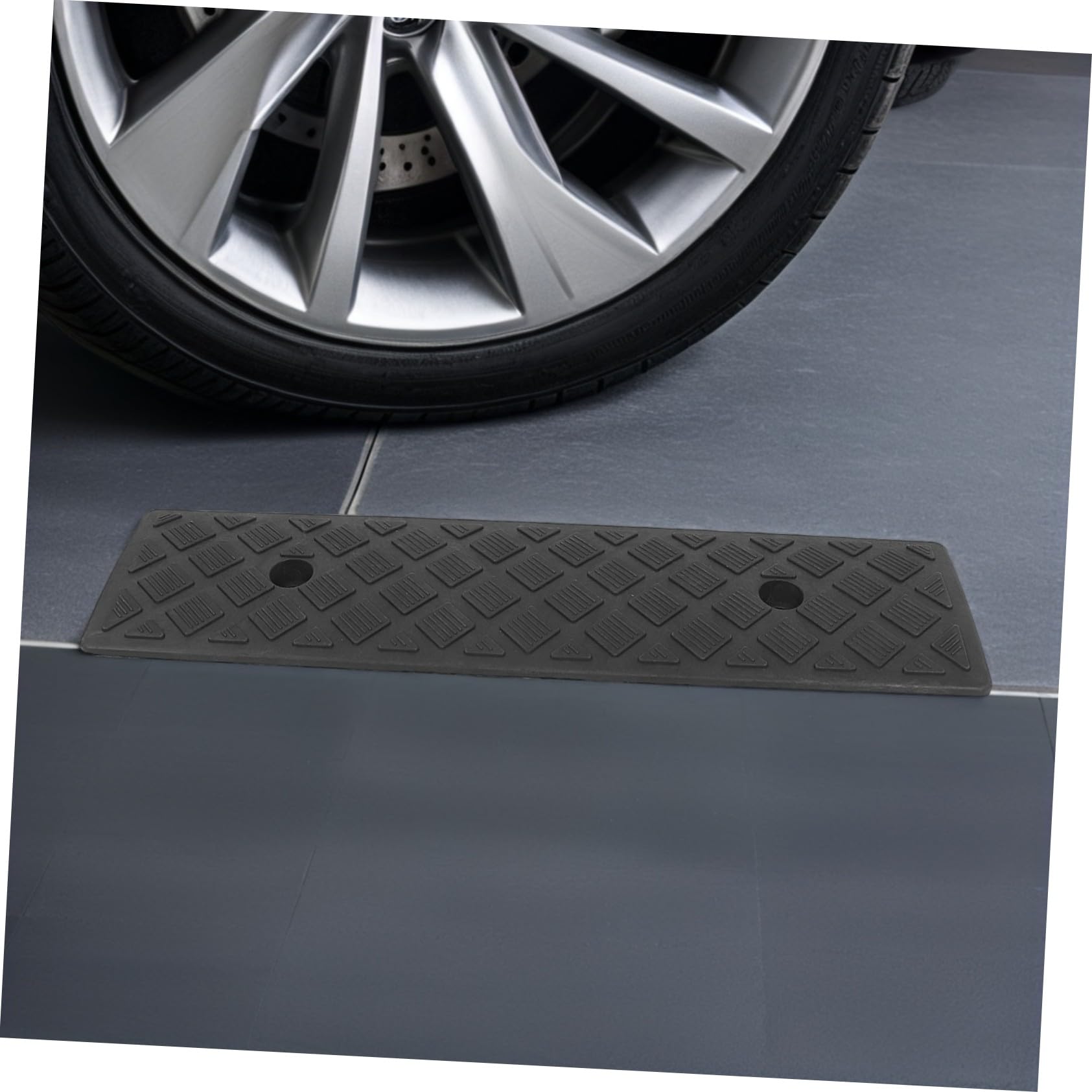 SHERCHPRY Set 2 Pezzi Di Pedana in Gomma 3 Cm Altezza, Superficie Antiscivolo, Riduzione Vibrazioni, Per Vialetti, Soglie e Rampe Pedonali