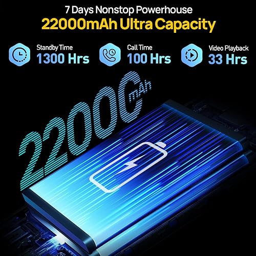 Miniatura 3 de Ulefone Armor 24 - Teléfono resistente desbloqueado, batería grande de 22000 mAh 66 W, 24 GB+256 GB Android 13 teléfono inteligente impermeable,