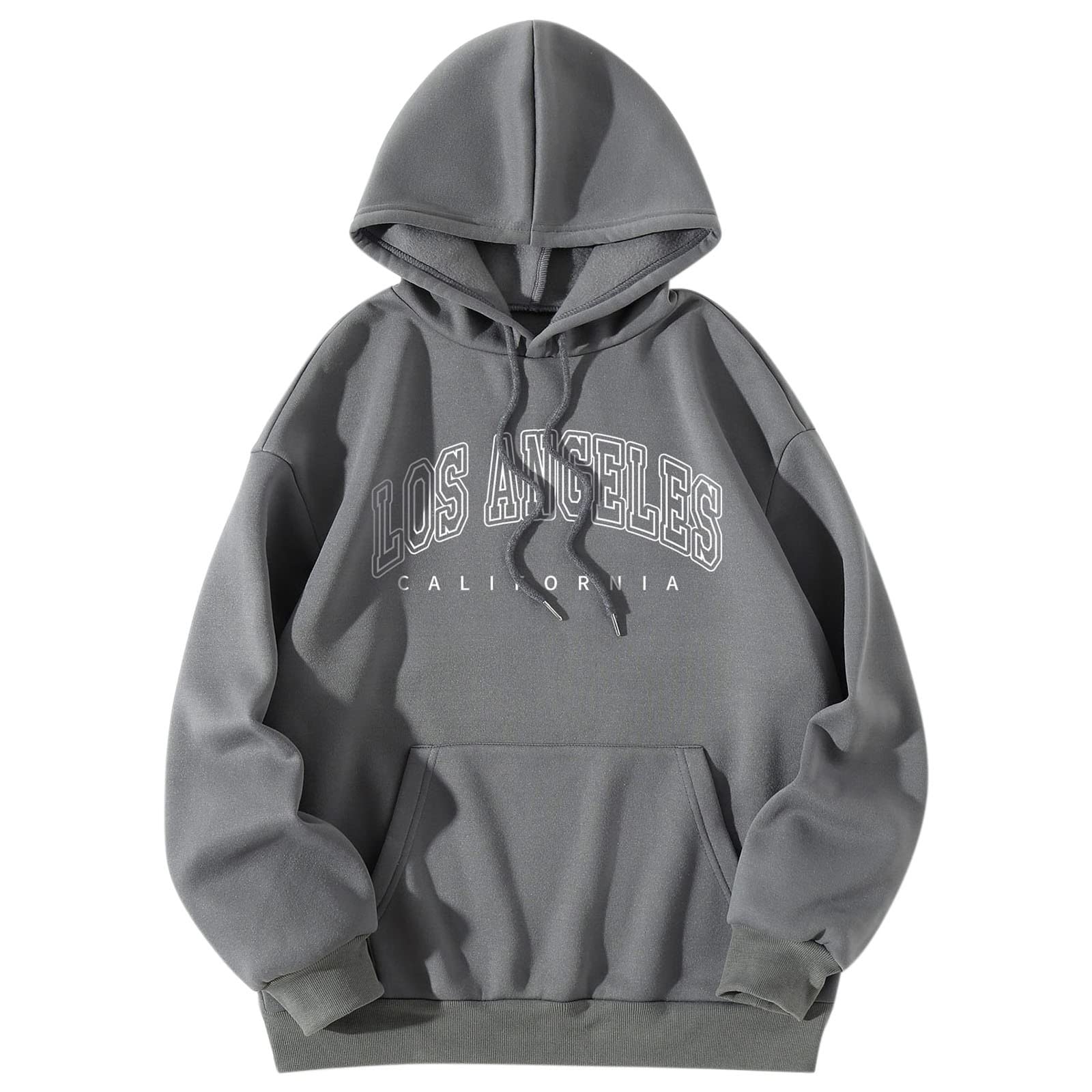 V Neck Dark Grey Hoodie Women's Women's Premium Dark Gray