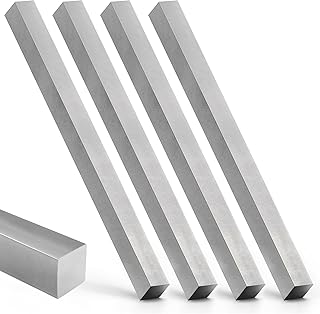 4 Pcs A36 Hot Rolled Steel Square Bar, 1/2" x 1/2" x 12", Precision Ground Metal Bars for Structural Support, DIY Projects, and Industrial Machinery