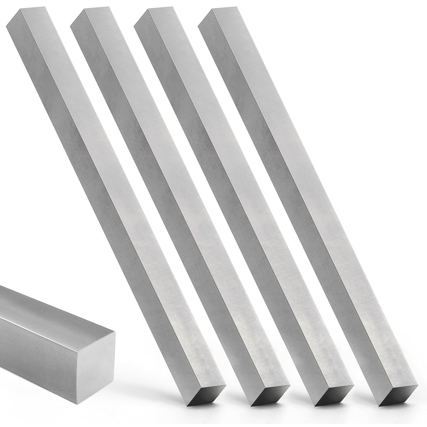 Attoshow 4-Pack A36 Hot Rolled Steel Square Bars 1/2" x 1/2" x 12" - Precision Ground for Welding, Structures & DIY Projects