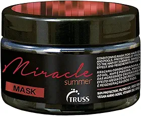 Truss Miracle Summer Mask | Máscara Capilar com Proteção UV, Hidratação e Reconstrução para Cabelos Expostos ao Sol, Mar e Piscina | 180g